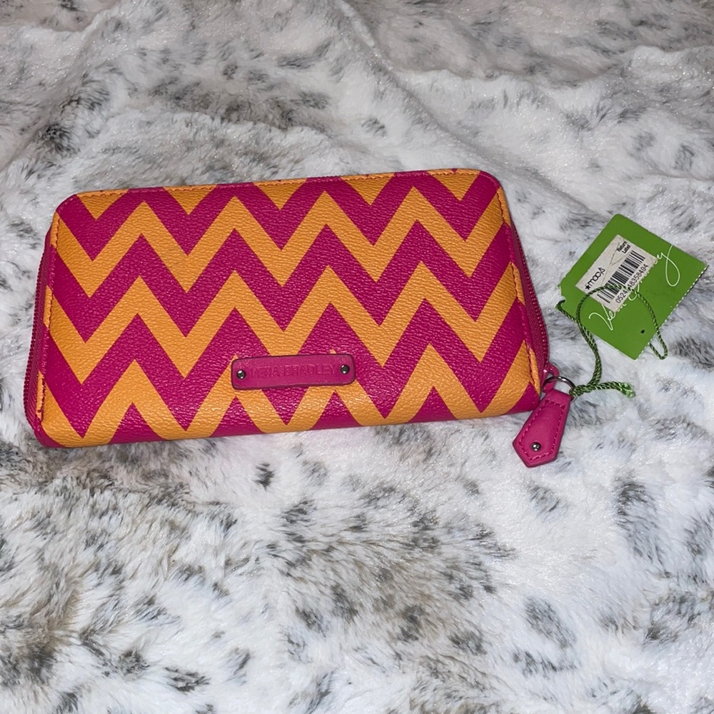 Vera Bradley pink and orange chevron wallet